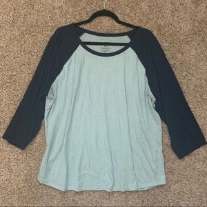 Sonoma Navy/Light Blue Baseball Tee